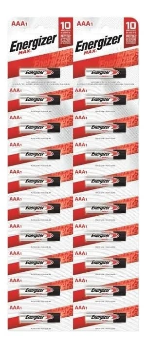 Pila AAA Energizer MAX E92 Alcalina - Blister de 20 Unidades
