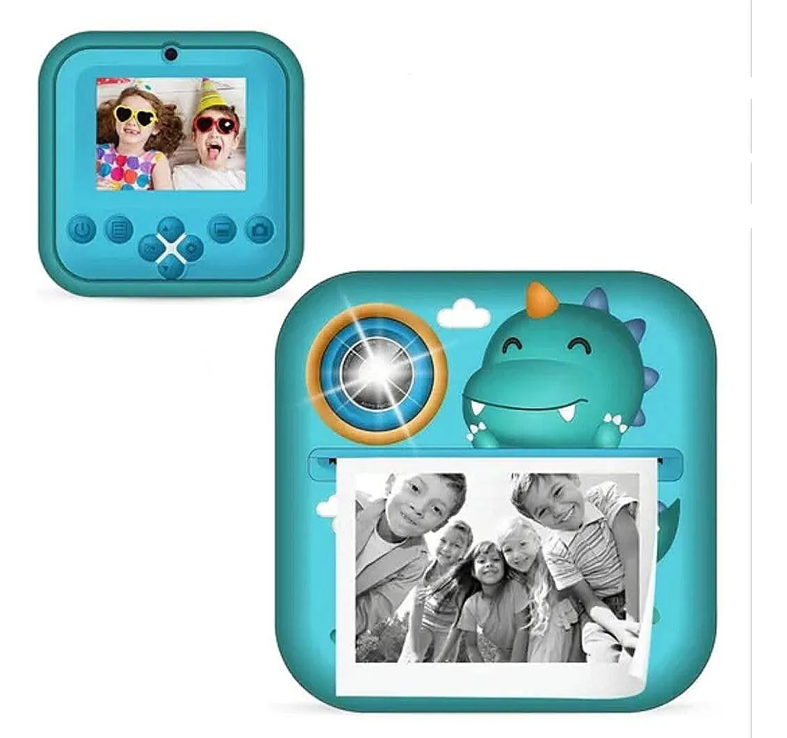 Cámara Digital Impresora Infantil Fotos y Videos Hd Dragon Verde
